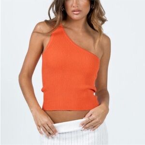 Princess Polly Vibrant Orange Asymmetrical Tank Top